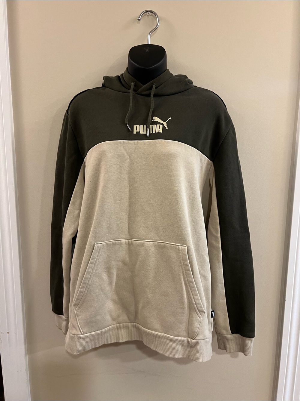 Puma Two-Tone Olive Green & Cream Men’s Hoodie